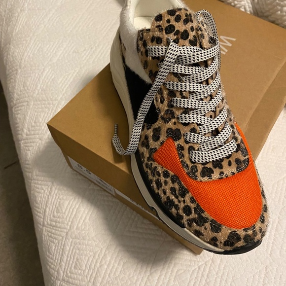 Orange and Leopard Willow Style Sneakers - Picture 3 of 5